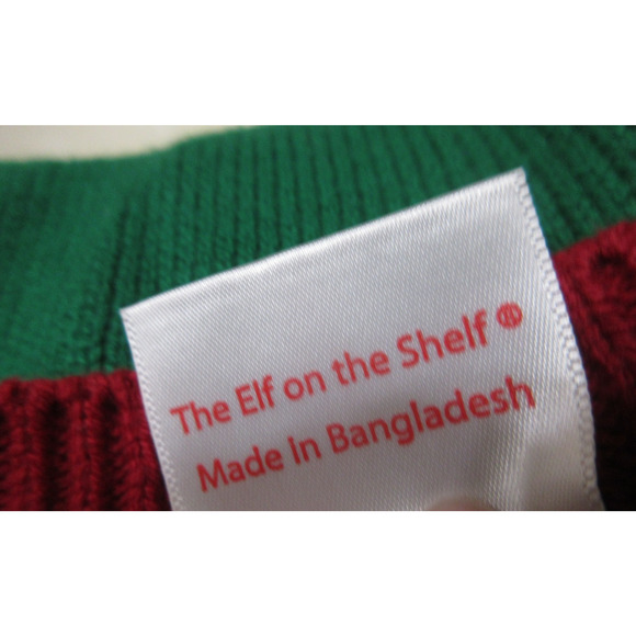 Christmas Sweater "Elf on the Shelf" Logo Green & Red Logo Ladies M - Picture 7 of 10
